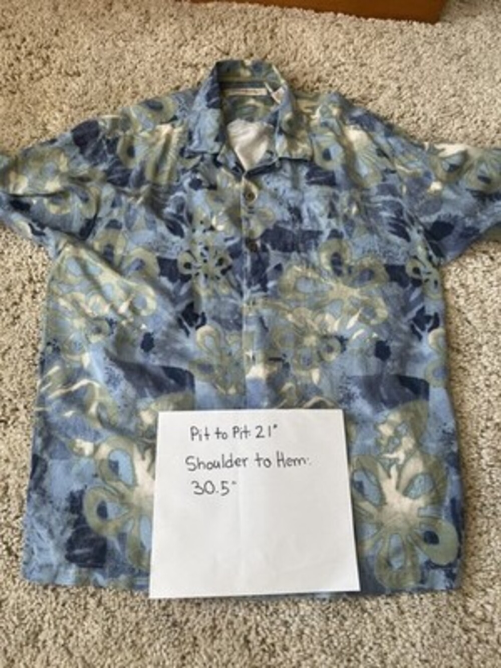 Tommy Bahama Mens Silk Lrg Island Zone Geometric Aloha Button Down Collared Top